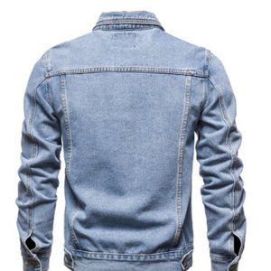 New 2020 Cotton Denim Jacket Men Casual Solid Colo